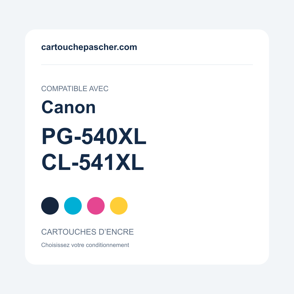 Référence Cartouches compatibles Canon PG-540XL / CL-541XL — cartouchepascher.com
