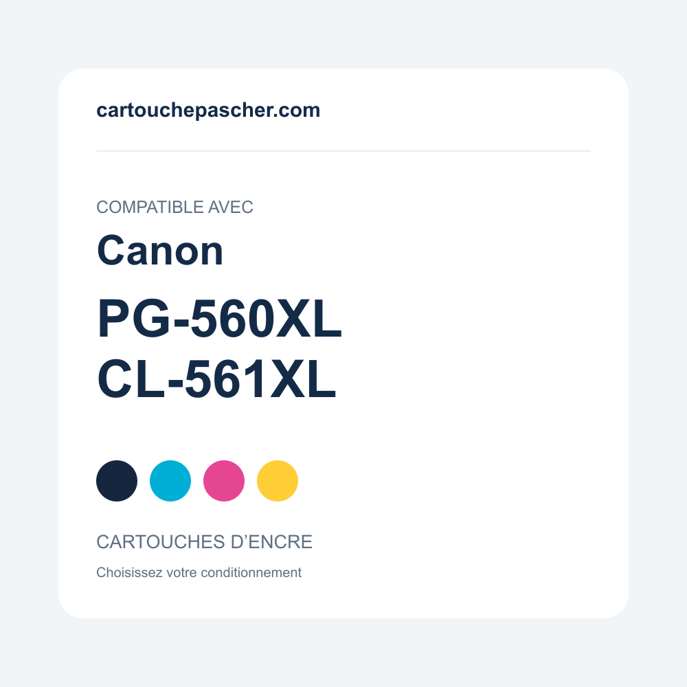 Référence Cartouches compatibles Canon PG-560XL / CL-561XL — cartouchepascher.com