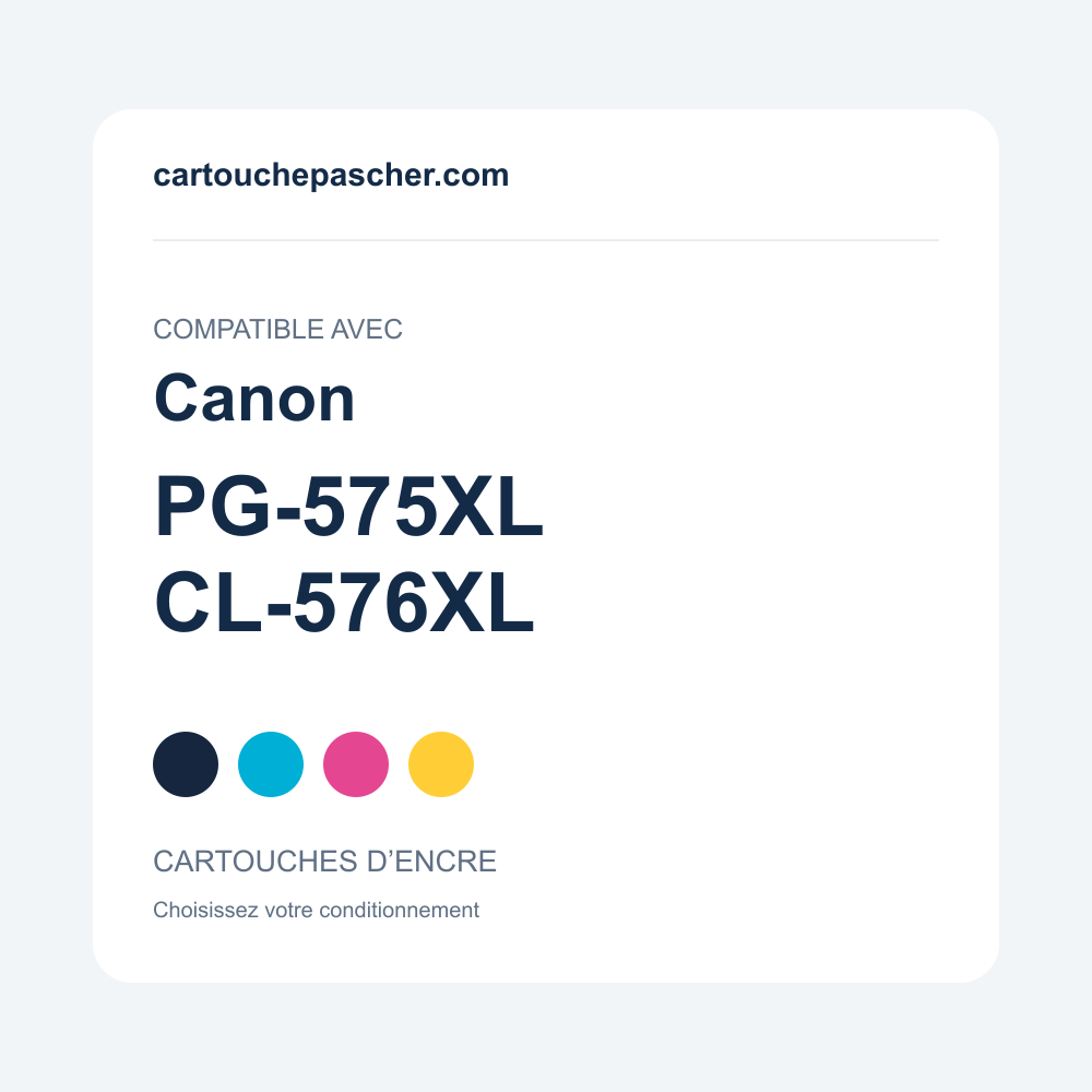 Référence Cartouches compatibles Canon PG-575XL / CL-576XL — cartouchepascher.com