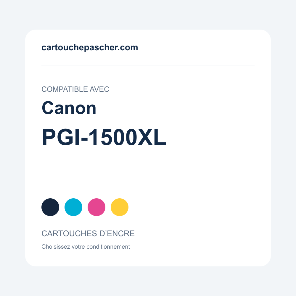 Référence Cartouches compatibles Canon PGI-1500XL — cartouchepascher.com