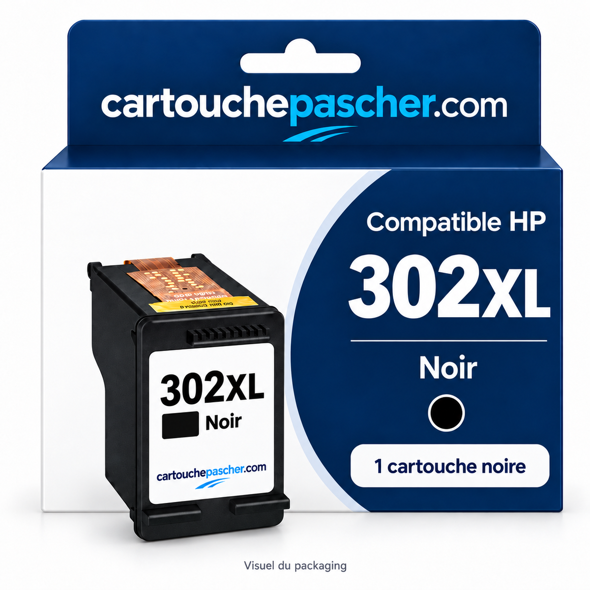 Visuel du packaging cartouchepascher.com — HP 302XL noir