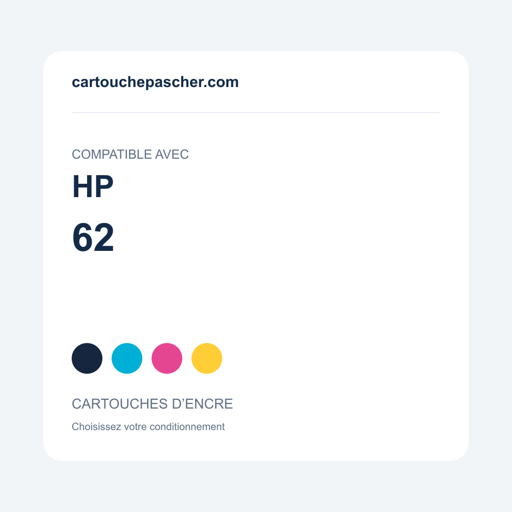 Référence Cartouches compatibles HP 62 — cartouchepascher.com