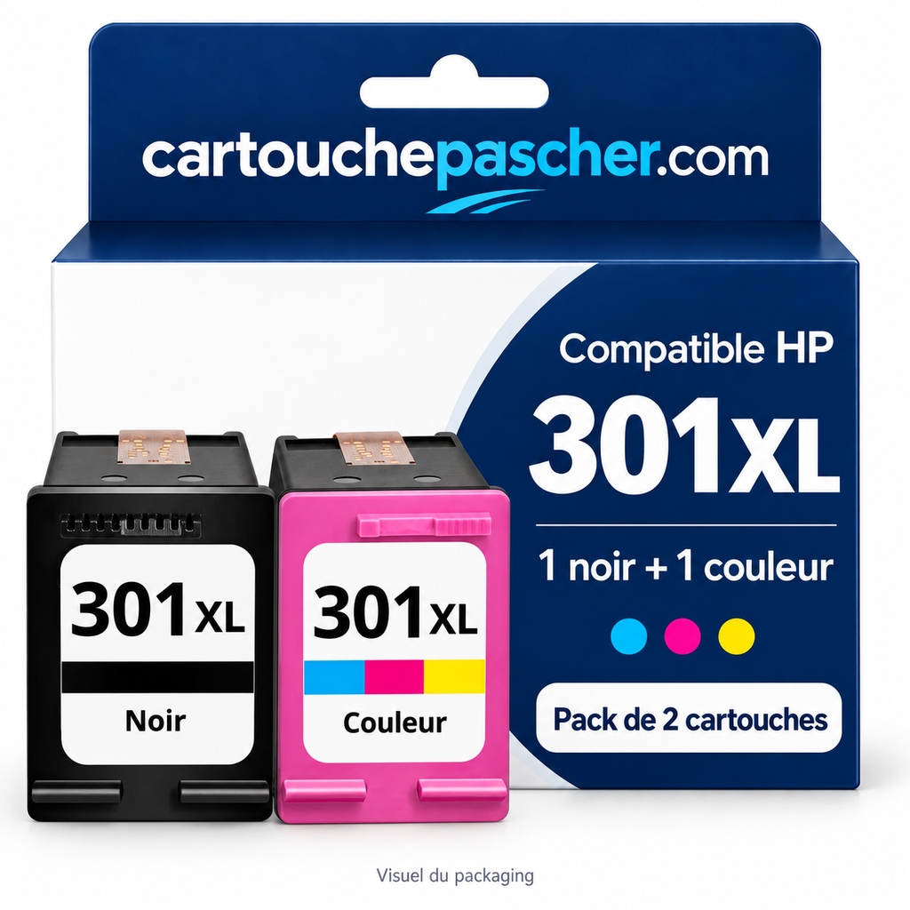 Cartouchepascher.com — HP 301XL noir + couleur — visuel du packaging